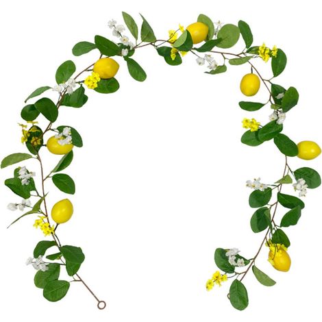Guirlande Citron Artificielle - En Plastique - 200 cm - Décoration Intérieure Extérieure - Pour Fêtes Maison Bureau Jardin - 1 Pièce (1/5)