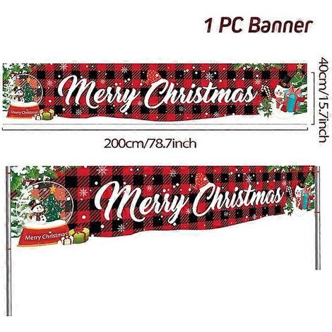 Bannière de Noël extérieure - Décoration de Noël pour la maison - Ornement de Noël - Cadeau de Bonne Année - Style 10 (1/5)