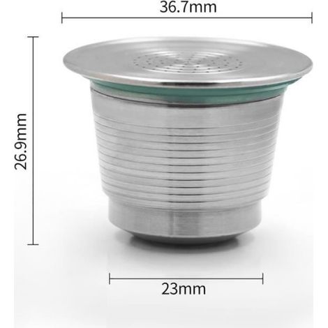 2 Capsule réutilisable,Acier inoxydable,Lave-vaisselle,Nespresso U,CitiZ,Pixie (1/3)