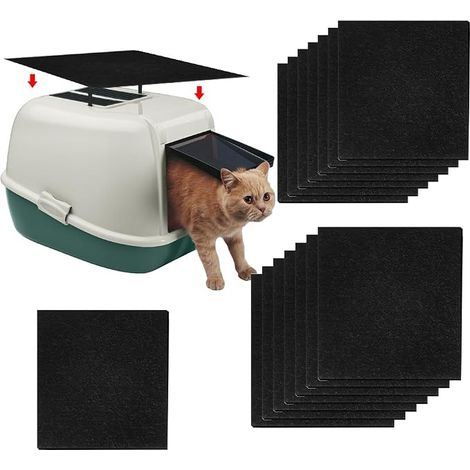 Cat Litter Tray Carbon Filters Cat Litter Tray Filters Activated Carbon Filters Odor Control Air Purification 4.1 x 4.5 Inches (1/5)