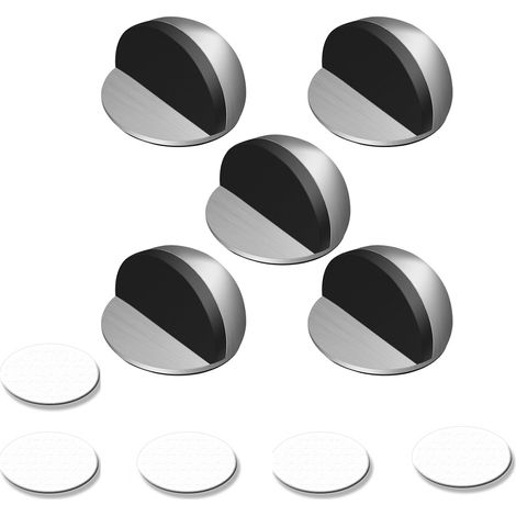 5 Türstopper, selbstklebende Türstopper aus Edelstahl, Gummipuffer, selbstklebende Türstopper für alle Hartböden (1/4)