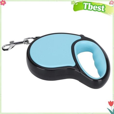 Tbest Sangle rétractable pour chien 3/5M Laisse Rétractable Pour Chien Avec Poignée Antidérapante animalerie Bleu 5 m / 16,4 pieds (1/5)