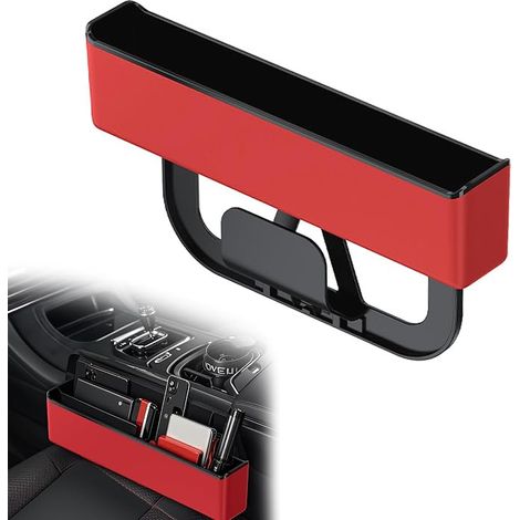 Organizador de asiento de coche para niños, rojo: almacenamiento para teléfono, gafas, llaves en el asiento del pasajero y (1/5)