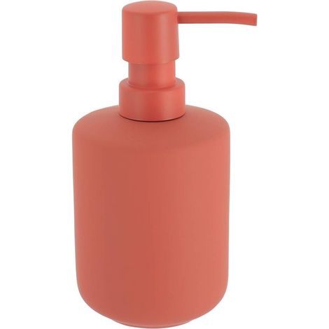Distributeur a savon en gres effet rubber 400 ml - terracotta - (1/2)