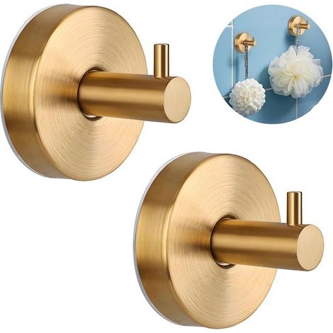 Goldene Saughaken Starke Haltekraft 2er Set Edelstahl 6 cm (1/5)