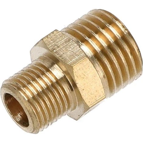 Nipple de réduction 1/4'' x 1/8'' hexagonal laiton nu