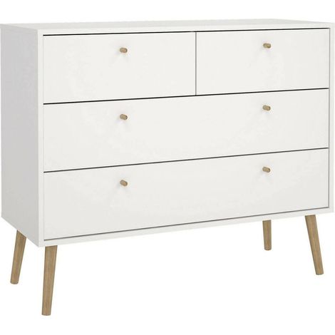 Dmora - Cassettiera Pelagie, Settimino multiuso, Comò camera da letto, Mobile con cassetti, 99x39 h82 cm, Bianco
