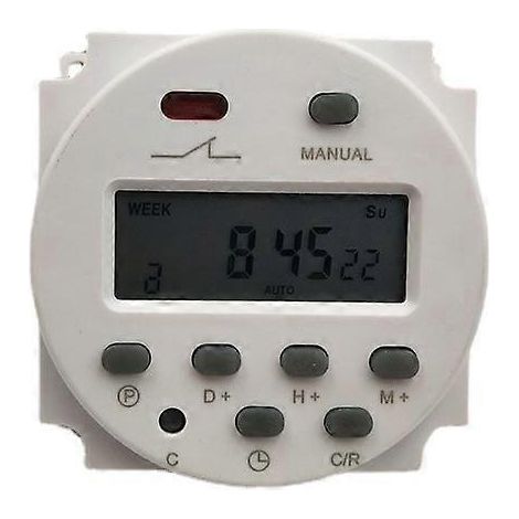 12V elektronische timer met programmeerbaar LCD-display, wit, 663,2 cm (1/3)