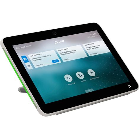 Controlador táctil HP Poly TC10 con pantalla LED de estado y sistema de montaje flexible para videoconferencias, en color blanco (1/5)
