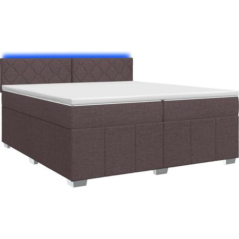 Maison Exclusive - Letto box spring con materasso Marrone Scuro 200 x 200 cm (1/5)