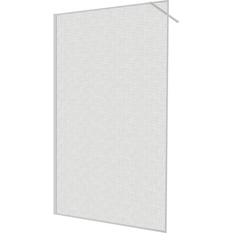 KINEDO - Paroi Douche Solo Design+ - Verre 6 mm Traité Anti-Calcaire - Profilé & Cadre Fin Aluminium Finition Blanche - Fabriquée en France - L.120 x H.200 cm - Verre avec décor effet tissage blanc (1/5)