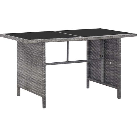 Maison Exclusive - Set da Pranzo da Giardino 5 pz con Cuscini in Polyrattan Grigio (1/5)