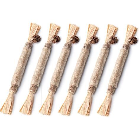 Lot de 6 Bâtonnets Naturels pour Chats – Jouets à Mâcher avec Cataire & silvervine pour Jeu Interactif et Nettoyage des Dents (1/5)