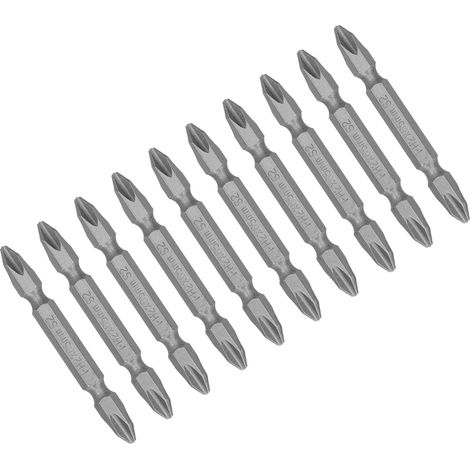 Embouts de tournevis PH2 65 mm, tête de tournevis magnétique électrique S2 à double tête cruciforme (sablage) (1/5)