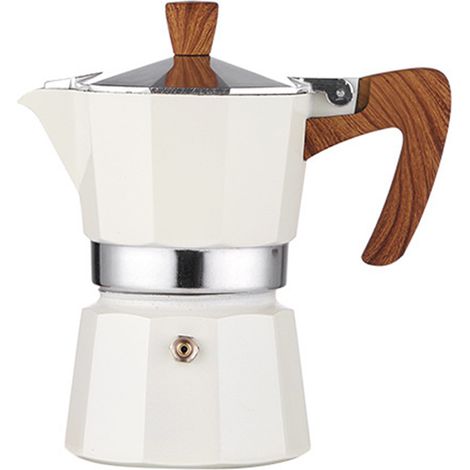 Moka Pot - Aluminium Stovetop Espresso Maker - Compatible Gas Electric Induction With Diffuser - For Home Camping - 6 Cups