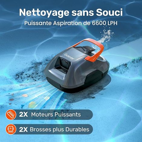 Wireless Pool Robot, Automatic Pool Vacuum Above-Ground Pool, 90 Min Autonomy, Automatic Return, Portable, Pool Robot Up to 80 m² (1/4)
