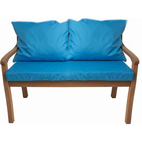 Coussin pour banc 110x60x7cm/2x50x56cm Coussins pour balancelle de jardin Bleu, Coussin d'assise, Coussin de dossier, Coussin extérieur/intérieur (1/5)