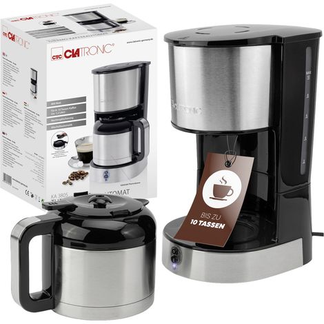 Clatronic KA 3805 Edelstahl-schwarz Kaffeemaschine Edelstahl Fassungsvermögen Tassen=10 Isolierkann (1/9)