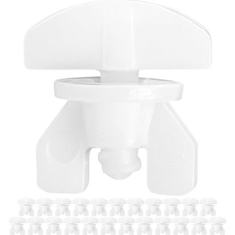 Arrêts Intermédiaires, Lot de 24, Blanc, Arrêt de Rideau, Rideaux avec Rails de Roulement, de Roulement d'une Largeur de 17mm, Hauteur de 6mm (1/5)