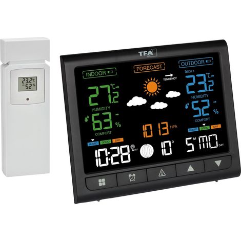 TFA Dostmann CONTRAST 35.1171.01 Funk-Wetterstation Vorhersage für 12 bis 24 Stunden Anzahl Sensoren