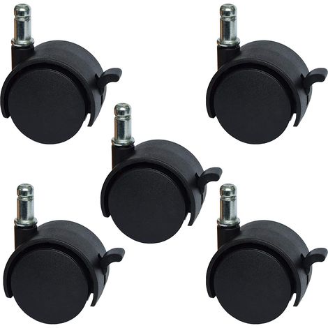 Ersatzrollen für Bürostühle oder Hocker, 5,1 cm - mit Bremse (5er-Packung) (1/5)