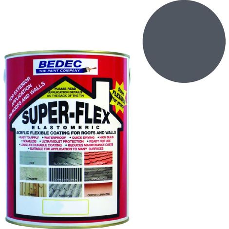 BEDEC SUPERFLEX ROOF COATING BATTLESHIP GREY 5L