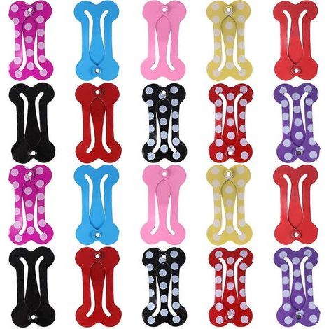 20 stylische, knochenförmige Haarspangen für Hunde (Farbe zufällig) – 2 x 1 cm (1/3)