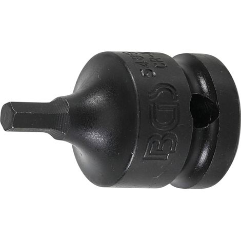 Punta de vaso de impacto  longitud 42 mm  entrada 12,5 mm (1/2")  hexágono interior 5 mm
