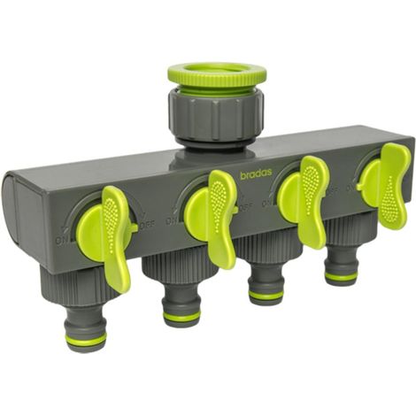 regulierbarer 4-fach-Verteiler für Gartenschlauch grün Lime Edition