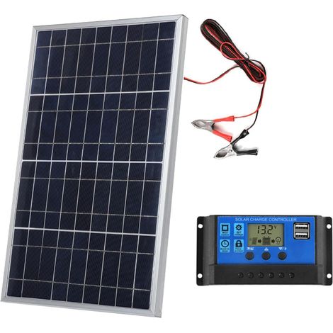 10-W-Solarpanel mit Laderegler, 12 V polykristallin, für (1/5)
