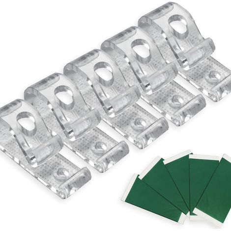 5 Doppelloch-Positionierungshaken mit grünen Gummipads, Zugperlen und Begrenzungshaken für Gardinenzubehör. (1/5)