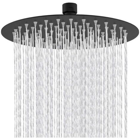8 Inch Round Shower Head Fixed Shower Head 304 Stainless Steel Black 180° Rotatable Powerful High Pressure Spray Spray Bathroom Bathroom Fixed Shower Heads (1/5)