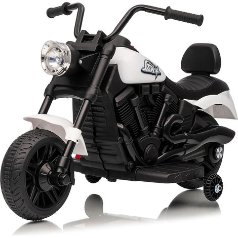 Moto électrique Enfants, Quad Électrique Enfant, 3 Roues, 6V Voiture Électrique pour Enfants avec LED Et Musique, Stoßdämpfung, Moto Enfant pour Enfants dès 18 Mois(Blanc) (1/5)