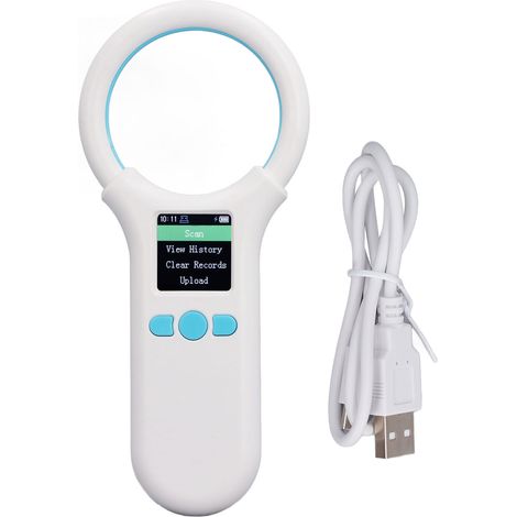 Scanner d'étiquettes d'animaux BT 134.2khz 125khz EMID FDX B, lecteur de puces portatif à affichage LED organique pour animaux de compagnie (1/5)