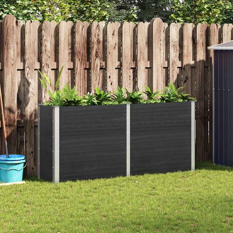 Garten-Hochbeet 200x50x91 cm WPC Grau
