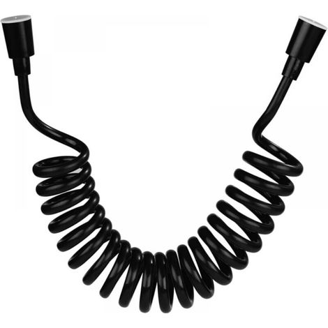 Shower Hose, Foam Shower Hose with Copper Plug, Telescopic Spring Hose, Retractable Hose for Hand Shower, Toilet and Bidet (3M Black) (1/5)