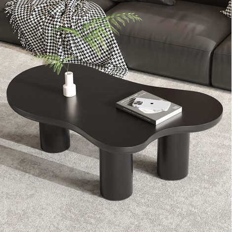 Table basse nuage 107/66/40,5 cm noire en MDF avec pieds en PVC (1/5)