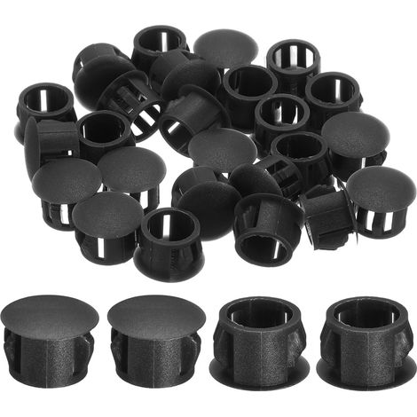 28Pcs Bouchon de Trou en Nylon, 11.5-12mm Diamètre de Trou Bouchon d'étanchéité Rond Souple et Flexible de Verrouillage Bouchons en Caoutchouc pour Bouteille, Tuyaux, Cuisine, Noir (1/5)