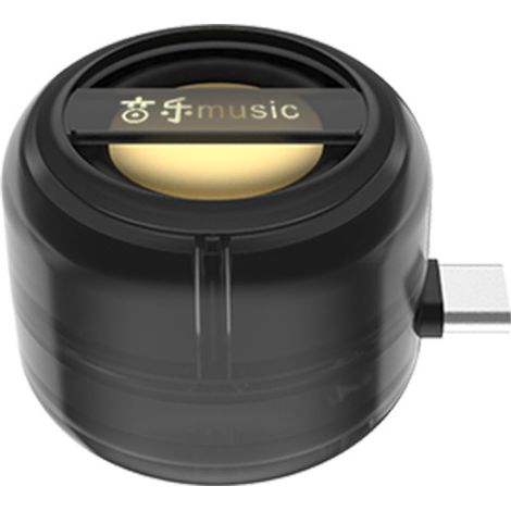 Enceinte Mini Transparente Noire Modèle Y9 pour Téléphone, Plug and Play Type C, Lecteur Audio Portable, Basses Puissantes, Batterie Indépendante, Autonomie 6 Heures (1/5)