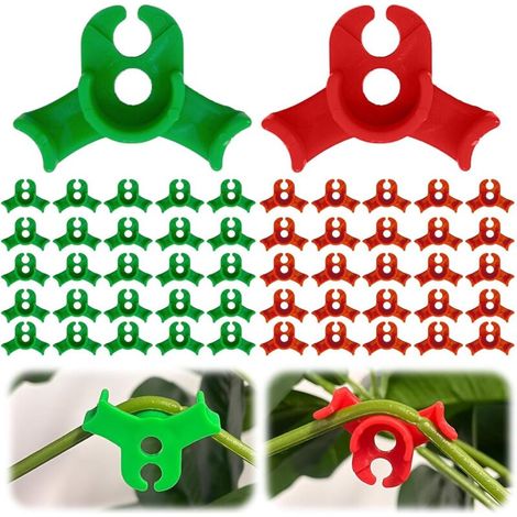50pcs 90 Degree Plant Bender Clips for Bending Plant Trunks and Changing Growth Direction (Red+Green) (1/5)