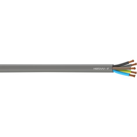 Câble Électrique 5 G 2.5 Mm² Ho5Vvf L.10 M, Gris