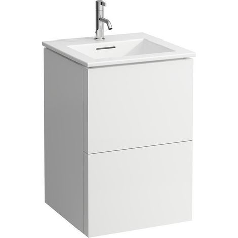 Meuble sous-vasque KARTELL 500 x 500 mm, avec vasque, 1 trou pour robinet blanc / gris ardoise LAUFEN