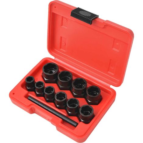 Kit d'extracteur de boulons/d'écrous endommagés Acier 11 pcs (1/4)