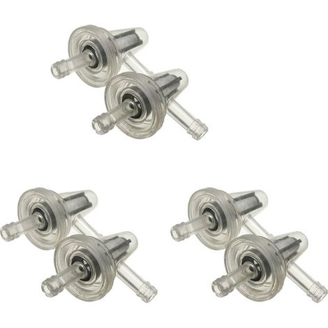 Adatto per un set di 6 filtri carburante trasparenti ad angolo retto, adatti per motociclette e motoslitte, con dimensioni di 1/4 di pollice x 6/7 di pollice.