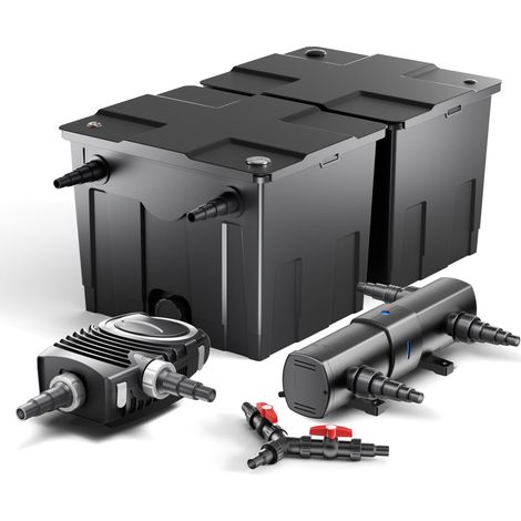 SunSun Komplettset: CBF-350B Teichfilter bis 60000 L, NEO10000 SuperECO Teichpumpe 10000l/h 80W, CUV-224 Teichklärer mit 24W, Y-Verteiler (1/5)