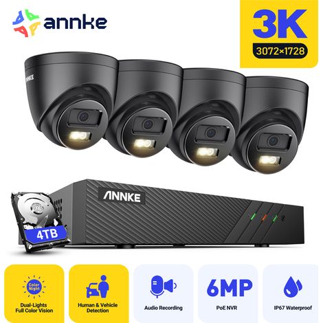 ANNKE H.265+ Security 3K 8CH NVR System with AI Human/Vehicle Detection,4 Cameras,Waterproof IP67 - 4TB HDD (1/5)