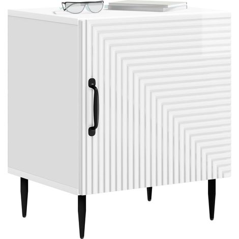 Maison Exclusive - Nachttisch 2 pcs Hochglanz Weiß 43 x 34,5 x 50