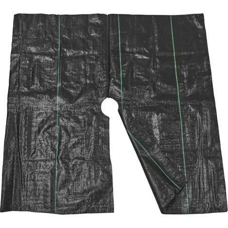 Toile de désherbage résistante - 1,5 x 1,5 m - Bâche de protection contre les mauvaises herbes - Bâche de sol carrée - Résistante aux UV - Pour terrasses, jardins, aménagement paysager