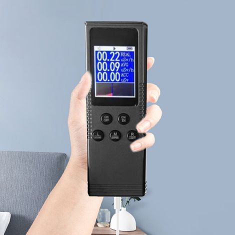 Geigerzähler, Detektor für nukleare Strahlung, hochpräziser Beta-Gamma-Röntgenmonitor, digitales Radioaktivitätsmessgerät mit akustischem und optischem Alarm, HFS-01 grau-schwarz. (1/5)