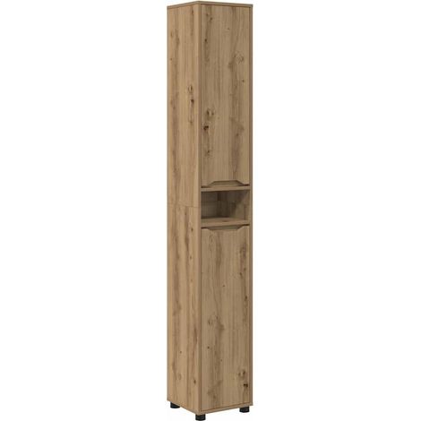 Gabinete de Baño con estante Roble artesanal 30,5 x 30 x 195 cm vidaXL